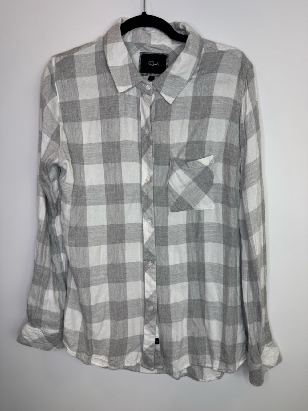 Rails Hunter Shirt Dove in gray flannel plaid